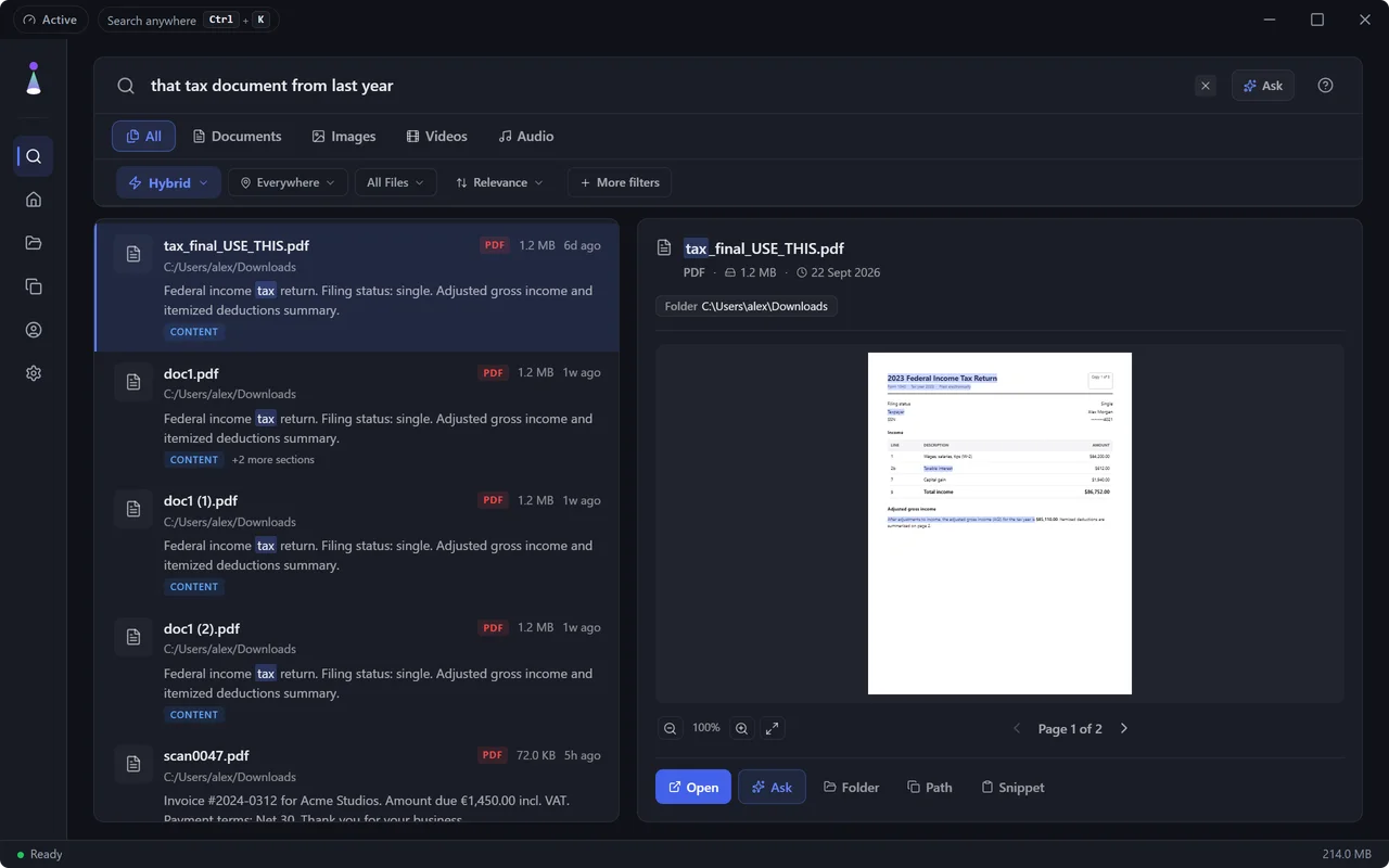 BeaconFind: Search by what it says, not what it is called