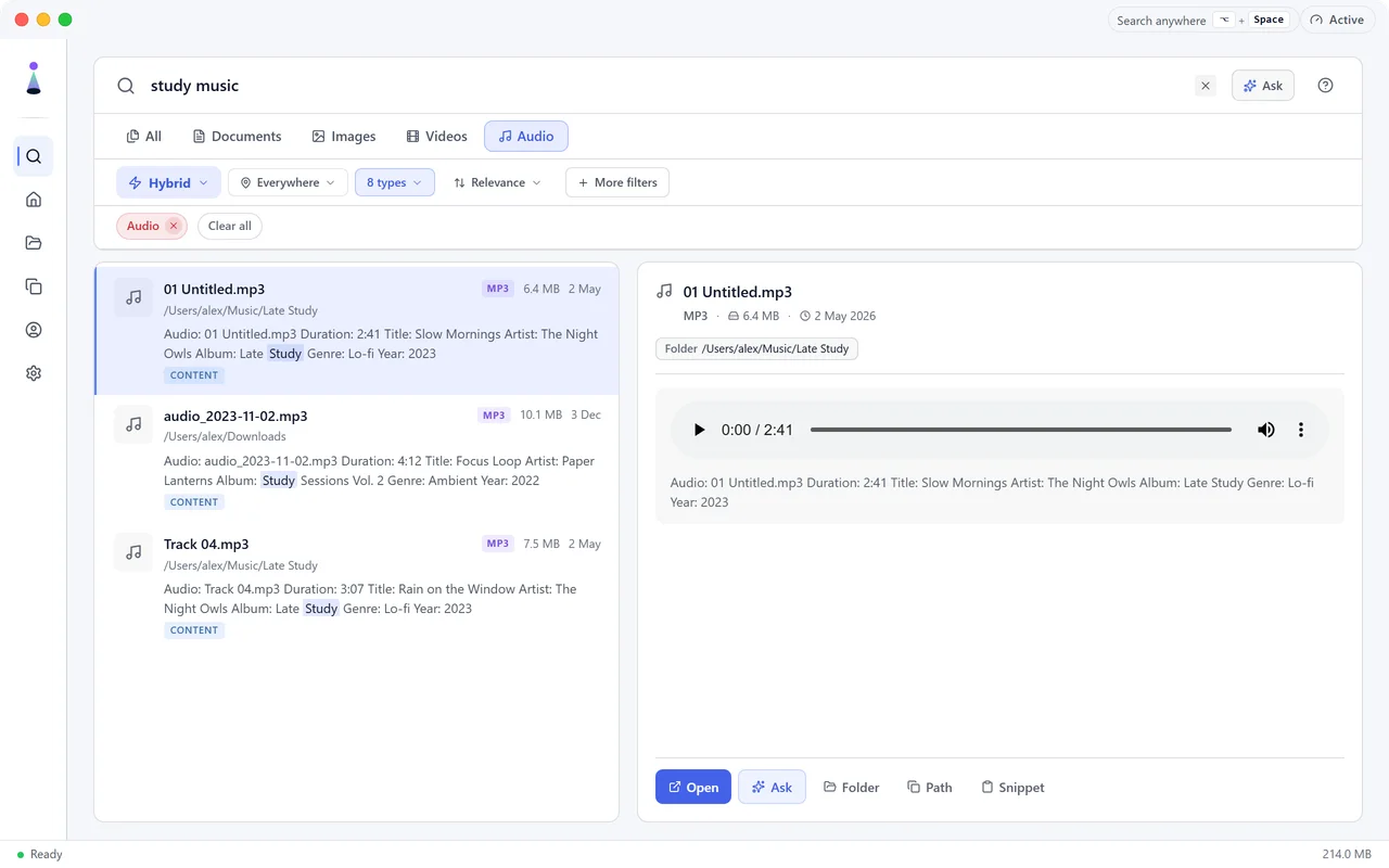BeaconFind: Music and recordings, found by their tags