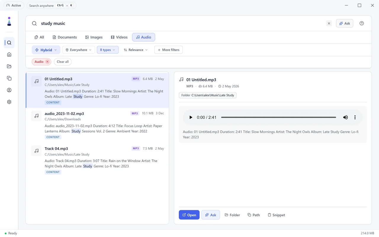 BeaconFind: Music and recordings, found by their tags