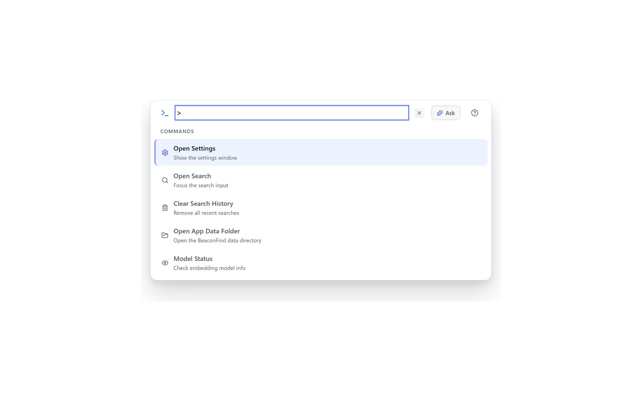 BeaconFind: A command line hiding behind one keystroke